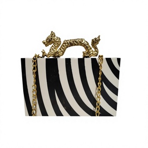 Handcrafted Black <b>Gold</b> Foil Resin <b>Clutch</b> Bag Factory Direct Custom Women Evening Party <b>Purse</b> resin crafts women <b>clutches</b> sale - Product Image 1