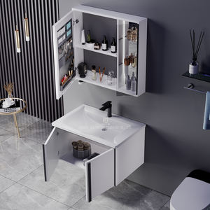 Contemporary Water Proof Wall Mounted Plywood Bathroom Vanities Wash Basin Bathroom <strong>Cabinet</strong> With Mirror - Product Image 3