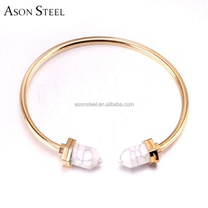 Nouveau Bracelet Jonc Tendance Personnalisable en Acier Inoxydable Effet Marbre Gravé pour Femme - Product Image 3