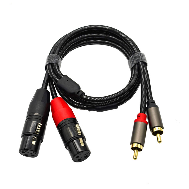 Dual XLR to RCA Cable, Heavy Duty 2 XLR Female to 2 RCA Male Patch Cord HiFi Stereo Audio Connection Interconnect Lead Wire