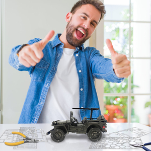 <span class=keywords><strong>Piececool</strong></span> le Willys MB Puzzle en métal 3D Véhicule utilitaire tout-terrain vintage Artisanat décoratif Cadeau pour adultes et enfants - Product Image 4