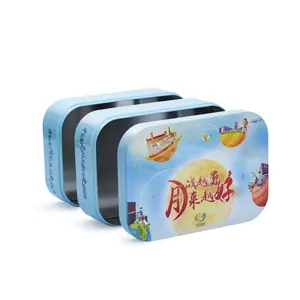 Custom Two Floor Stackable Big Square Tin Can Regular Rectangular Airtight Metal Biscuits Cookies Tin For Cake Tin Box Packaging