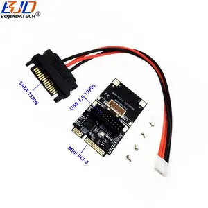 Kartu konverter adaptor MPCIe USB 3.0 19PIN 20PIN 5Gbps Ke Mini PCI-E dengan kabel daya SATA 15PIN untuk Motherboard Desktop