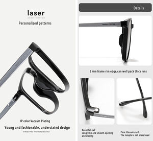 منتج جديد من النظارات Tr90 إطارات بصرية نظارات تيتانيوم فاخرة عالية الجودة F6603 نظارات أنيقة - Product Image 3