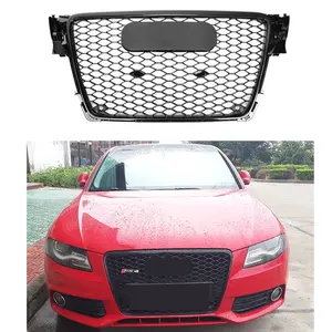 Body Parts Gloss Black Front Grille For Audi A4 S4 B8 2008-2012 Upgrade RS4 Style Hood Grill