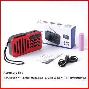 Red Portable FM BT Radio <b>USB</b> TF Player Radio Multi-function Flashlight Factory 1501-2000mAh Rechargeable Outdoor Home Radio - Product Image 3