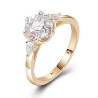Bague de fiançailles/mariage pour femme en argent sterling 925 plaqué or 18 carats, avec moissanite ovale/rond 2 carats VVS, très demandée