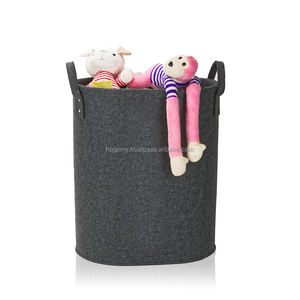 Cesto de Ropa Ovalado Moderno de Fieltro, Cesto para Ropa Sucia con Cestas de Almacenamiento para Uso en el Baño - Product Image 1