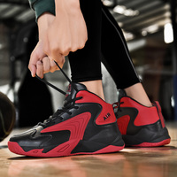 Chaussures de basket-ball unisexes pour adolescents, respirantes, antidérapantes, avec coussin d'air, noires et blanches, chaussures de sport de campus à tige haute