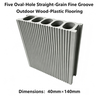 Revêtement de terrasse composite WPC imperméable à clipser, à trous ovales lisses, pour jardin extérieur, patio, revêtement de sol bois-plastique à grain droit fin