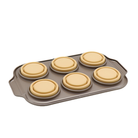 Moule à cupcakes 6 cavités, en acier au carbone durable et silicone, pour la pâtisserie maison