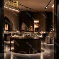 Ensemble de vitrine à bijoux de luxe sur mesure avec éclairage LED et verre trempé, mobilier d'exposition de bijoux haut de gamme, kiosque à bijoux