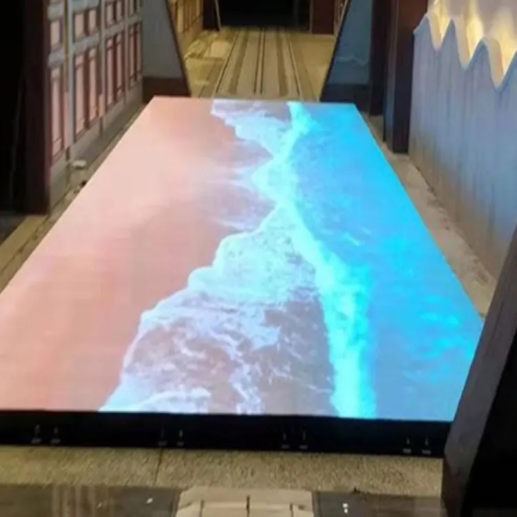 Tela de led interativo com vídeo p3.91, telhas de tijolo para dança do piso