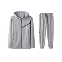 Faible quantité minimale de commande en Stock hiver homme surdimensionné fermeture éclair à capuche pantalon long survêtement ensembles course gymnastique entraînement sport Football Football uniforme