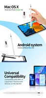 Pena Stylus Aktif Universal Sistem Ganda untuk IOS Android Semua Layar Kapasitif Bodi Plastik Daya Tarik Magnetik Ujung Pena Dapat Diganti