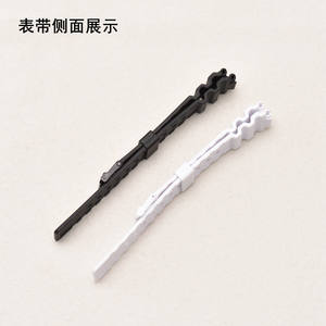 Compatible con la correa de reloj <span class=keywords><strong>Kasio</strong></span> para hombre, accesorios de reloj en blanco y negro brillante que sobresalen 18mm - Product Image 3