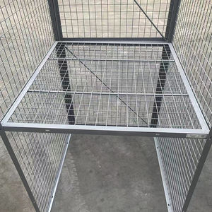 <span class=keywords><strong>Cage</strong></span> de stockage en métal casier de stockage de treillis métallique à double niveau <span class=keywords><strong>cage</strong></span> de stockage verrouillable autoportante - Product Image 4