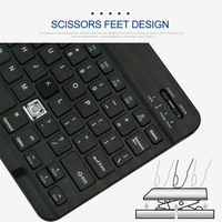 Clavier sans fil mini portable pour iPad, tablette, PC, ordinateur portable, téléphone portable, universel pour BT avec rétroéclairage, interface USB