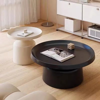 Table basse ronde minimaliste couleur crème pour petits appartements, table d'appoint moderne en dalle de pierre pour usage domestique