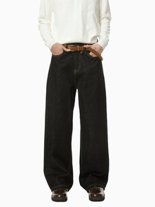 Jeans de Invierno para Hombre, Estilo Hip Hop Americano Clásico, Color Negro, Estampado Lavado, para Uso Diario, Cómodos y de Corte Holgado - Product Image 6