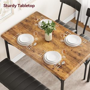Kitchen <strong>Table</strong> <strong>with</strong> Upholstered Chairs and <strong>Bench</strong> <strong>Dining</strong> <strong>Table</strong> Set for 4 <strong>Dining</strong> Room <strong>Table</strong> Set for <strong>Small</strong> Space Apartment Furniture - Product Image 4