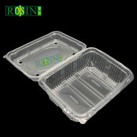 Boîte à fruits jetable avec couvercle Boîte d'emballage transparente pour conserver la fraîcheur Pastèque Jacquier Pet Raisin Boîte en plastique