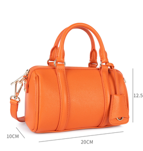Bolso de Mujer de Diseño Clásico de Lujo con Logotipo Personalizado, Bolso Boston de Cuero, Bolso de Viaje Pequeño, Elegante Bolso de Mano para Mujer - Product Image 2