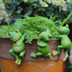 Ornements de jardin en résine, grenouille et lapin, décorations pour pots, pour intérieur et extérieur - Product Image 4