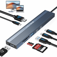 Hub USB-C 7 en 1 4K 144Hz pour adaptateur, station d'accueil 10 Gbps, lecteur de cartes SD/TF double, 100W PD en stock pour MacBook