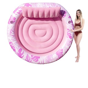 Inflatable Outdoor Pool Lounge Chair 180x165cm Sky Blue PVC Floating Mat For Home Use - Product Image 5