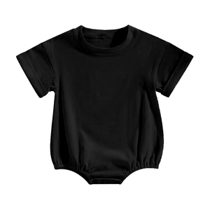 Combinaison bébé enfant personnalisée SR4227, beige uni, imprimé, manches courtes, ensemble de combinaison pour garçon, vente en gros - Product Image 6