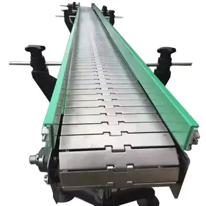 Chain Plate Bottle Conveyor Top Flat Chain Conveyor Line Stainless Steel Slat Chain Conveyor