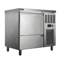 Máquina de Hielo Comercial Integrada de Acero Inoxidable, 100 kg/Día, Depósito de Hielo de 40 kg, Bajo Mostrador, Sin Escarcha, Puerta Única