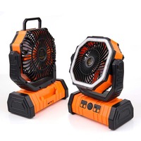 Ventilateur d'été multifonctionnel 360 Rotation Rechargeable Télécommande Portable Outdoor Camping Fan Desktop Stand Fan avec LED