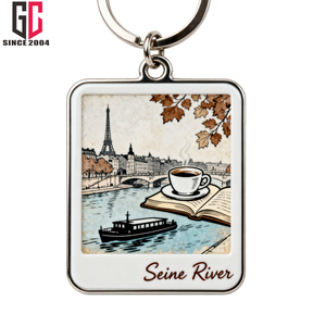 14 ans d'usine porte-clés métal émaillé personnalisé porte-clés thème <span class=keywords><strong>tourisme</strong></span> français Seine musée du Louvre cathédrale Notre-Dame - Product Image 5