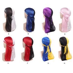 Durag en Soie Bicolore Unisexe Enveloppement de Tête Soyeux pour Hommes - Product Image 5