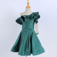 Robe de danse en Spandex vert Belle fille Costume de danse latine Agaric Edge Stage Performance Jazz Dance Wear