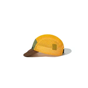 [Pieghevole gratuito] Custom logo maglia 5 pannello traspirante cappello sportivo pieghevole ad asciugatura rapida Gorras morbido pieghevole che corre cappelli da campo