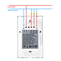 Interrupteur intelligent WiFi 118 Smart Life avec panneau en verre, étanche et durable, US 10A, contrôle vocal Alexa/Google, contrôle par application