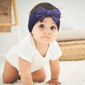 Accessori per Capelli con Grande Fiocco per Bambine, Fasce Elastiche in Cotone a Coste, Cerchietti per Bambini, Fiocco Top Kont, Fasce per Capelli per Neonati - Product Image 5