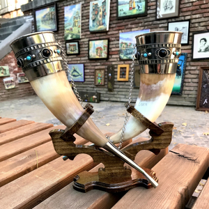 Cuerno Vikingo de Alta Calidad, Pulido, de Cuerno de Buey Orgánico, Estilo Religioso Animal, Tamaño Personalizado, Recuerdo Portátil para Cerveza - Product Image 1