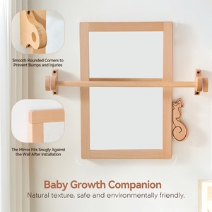 <span class=keywords><strong>Specchio</strong></span> da Parete in Legno con Design a Scoiattolo e Portarotolo per <span class=keywords><strong>Cameretta</strong></span>, Arredamento Educativo Montessori - Product Image 2