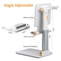 Support de téléphone pliable en aluminium de luxe volant pour support avec fonction de support pour tous les Smartphones/iPad