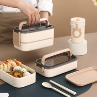 Kotak Makan Siang Dua Lapis Gaya Jepang untuk Pekerja Kantoran dan Siswa Sekolah Dasar, Kotak Bento untuk Camilan