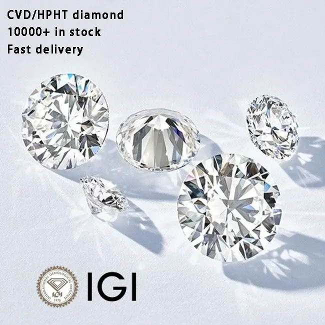 Starsgem diamante IGI証明書1カラット1.5カラット卸売人工人工HpHTルーズcvdラボ成長ダイヤモンド