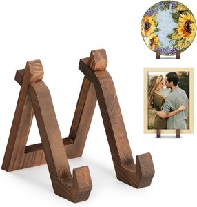 HENABLE 8 Inch Black Metal Plate Stands - 4 Pack For Displaying Plates, Pictures & More - View #2