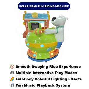 Ninix Cartoon Polar Bear-Themed Stainless Steel Kids Racing Game LED Lighted Rotating Coin Operated Universal Voltage >6 Years - Product Image 2