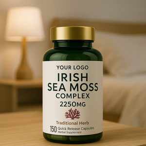Wildcrafted <strong>Organic</strong> <strong>Sea</strong> <strong>Moss</strong> Capsules | <strong>Irish</strong> <strong>Sea</strong> <strong>Moss</strong> Bladderwrack Burdock Root Herbal Supplement - Product Image 1