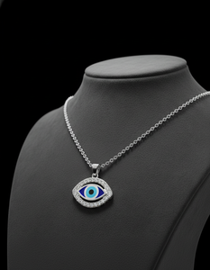 Collier pendentif œil de diamant Zyorio Jewels, argent sterling 925 plaqué or, bijoux de luxe pour femmes, mariage, fiançailles - Product Image 5