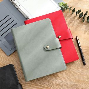 Pu Hard Cover A5 Loose-Leaf Printed Diary with Sponge and Magnetic Closure White Agenda Daily Dated Notebook-Gift - Product Image 2